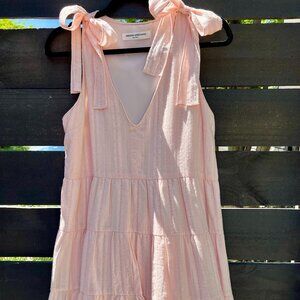 Amanda Uprichard Pruitt Blush Pink Bow Tie Dress - Size S